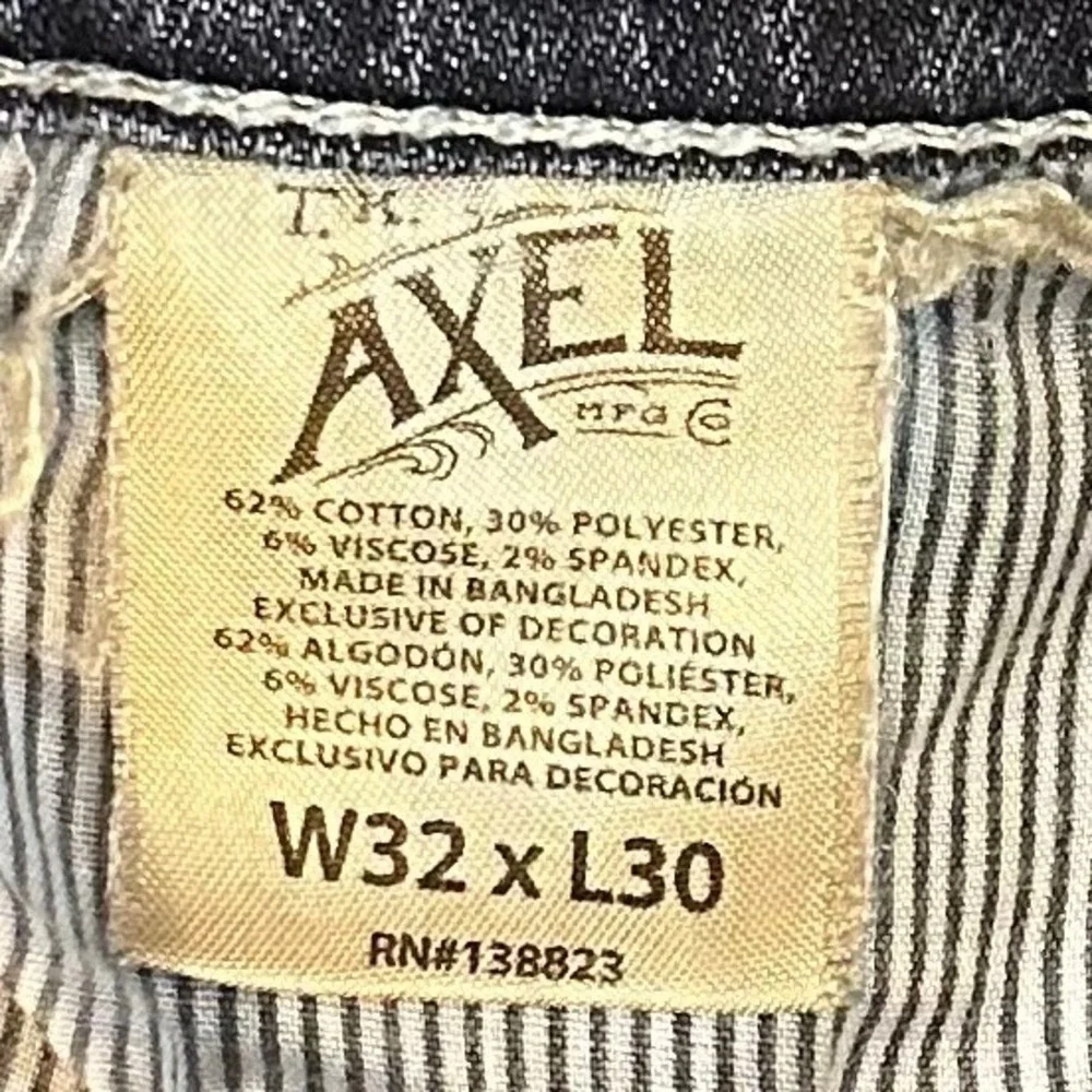 TK‎ Axel Mens Jeans W32 L30 Blue Denim Relaxed Fit Straight Leg Color Harbor
